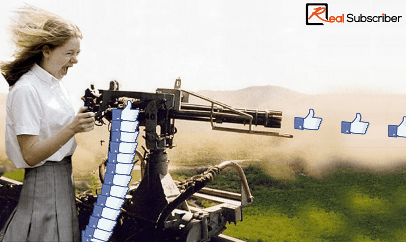 Machine gun Facebook like